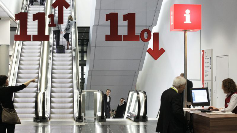 Information counter at Messe Frankfurt